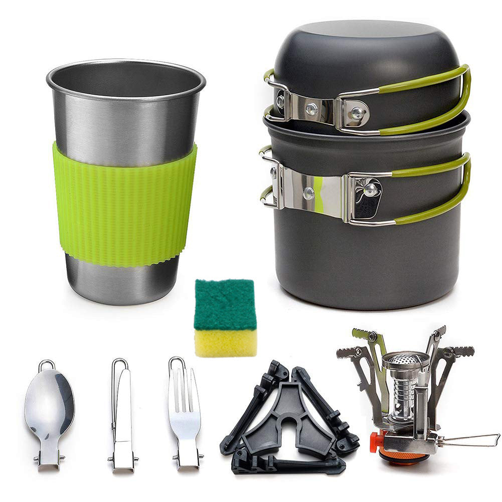 Camping Stove Set Pot Combination Portable Picnic Stove Tableware