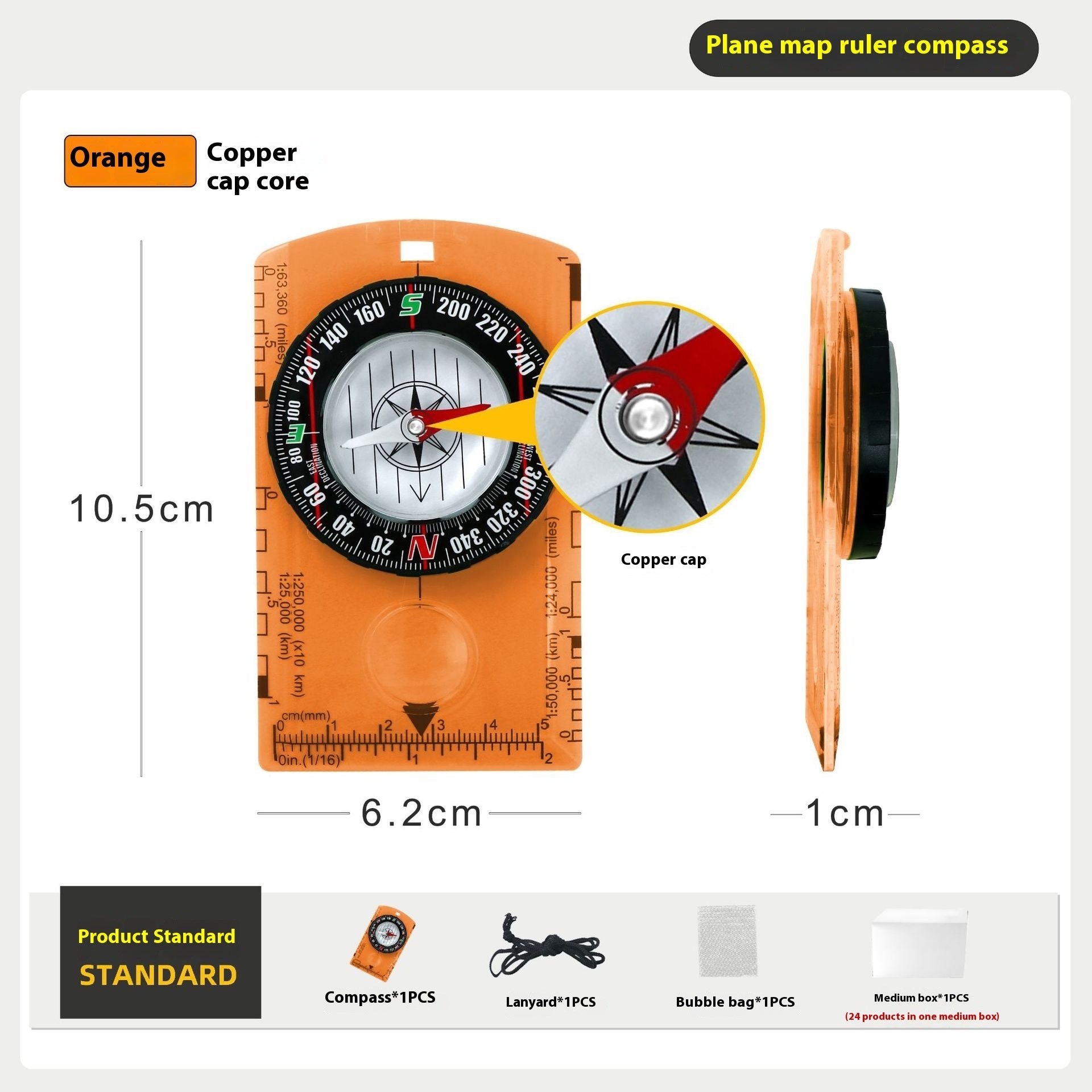 Outdoor Multifunctional Compass Compass Acrylic