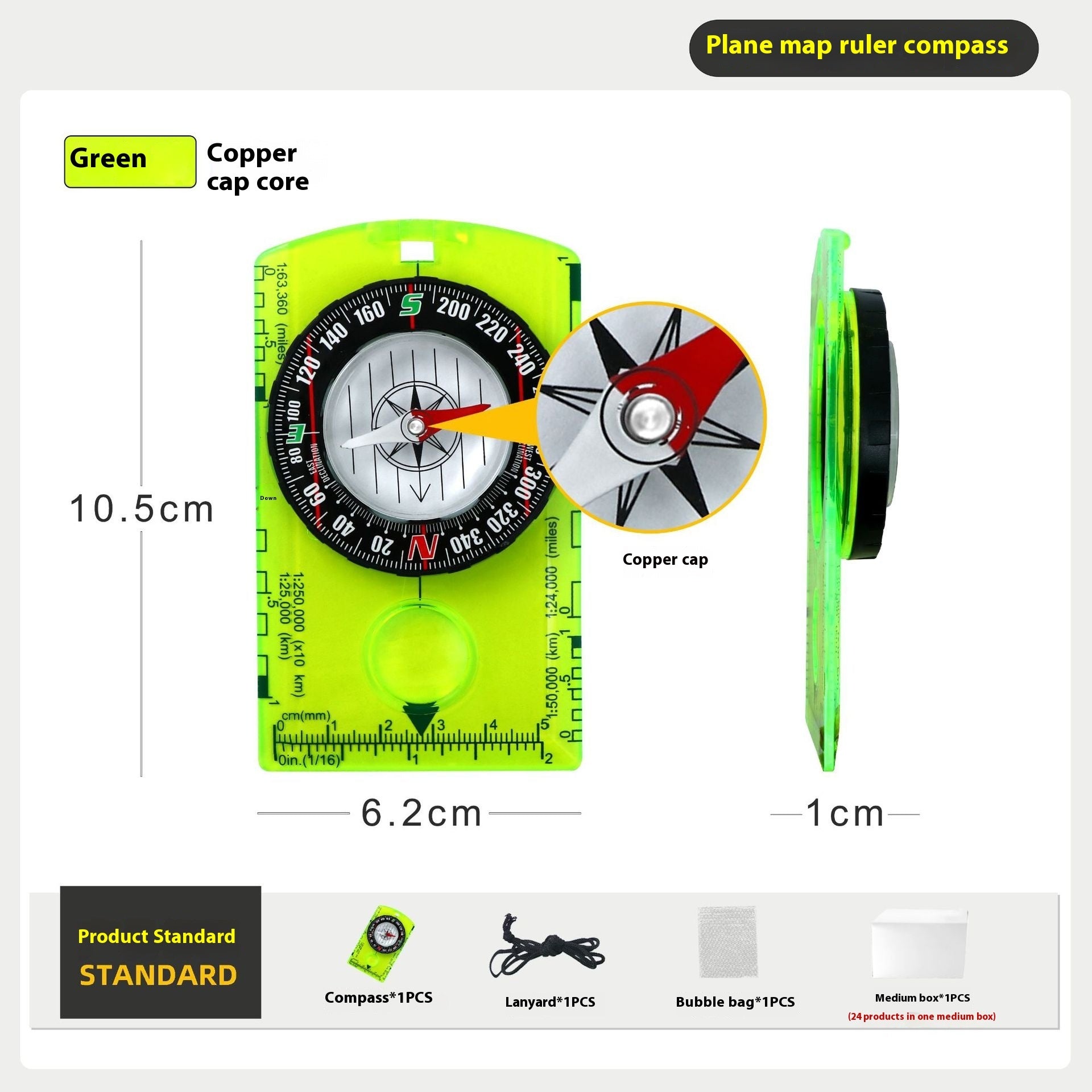 Outdoor Multifunctional Compass Compass Acrylic